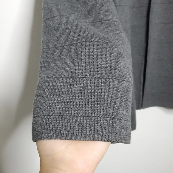 Talbots Womens Open Front Cardigan Size M Medium Gray Long Sleeve 100% C… - Picture 10 of 11